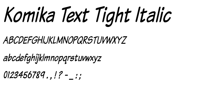 Komika Text Tight Italic font